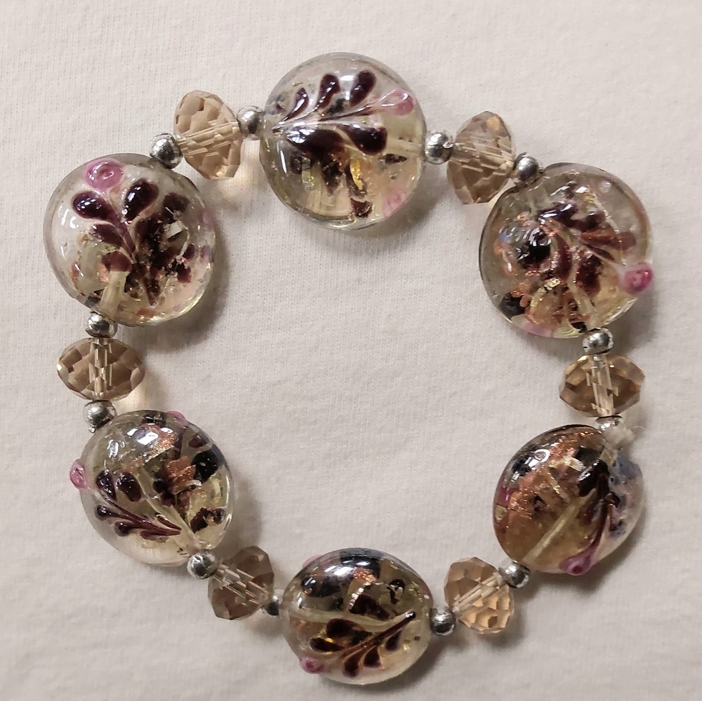 Hand Blown Glass Bead Bracelet